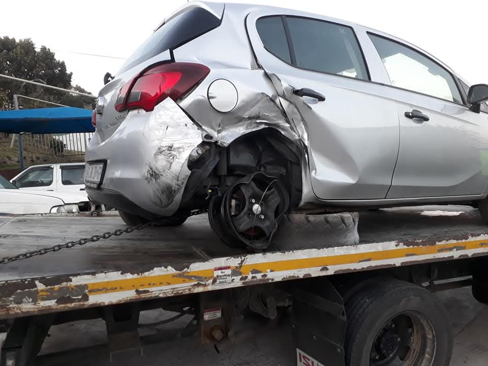 Opel Corsa — Rear-End Collision before repair at Seapark Auto Clinic